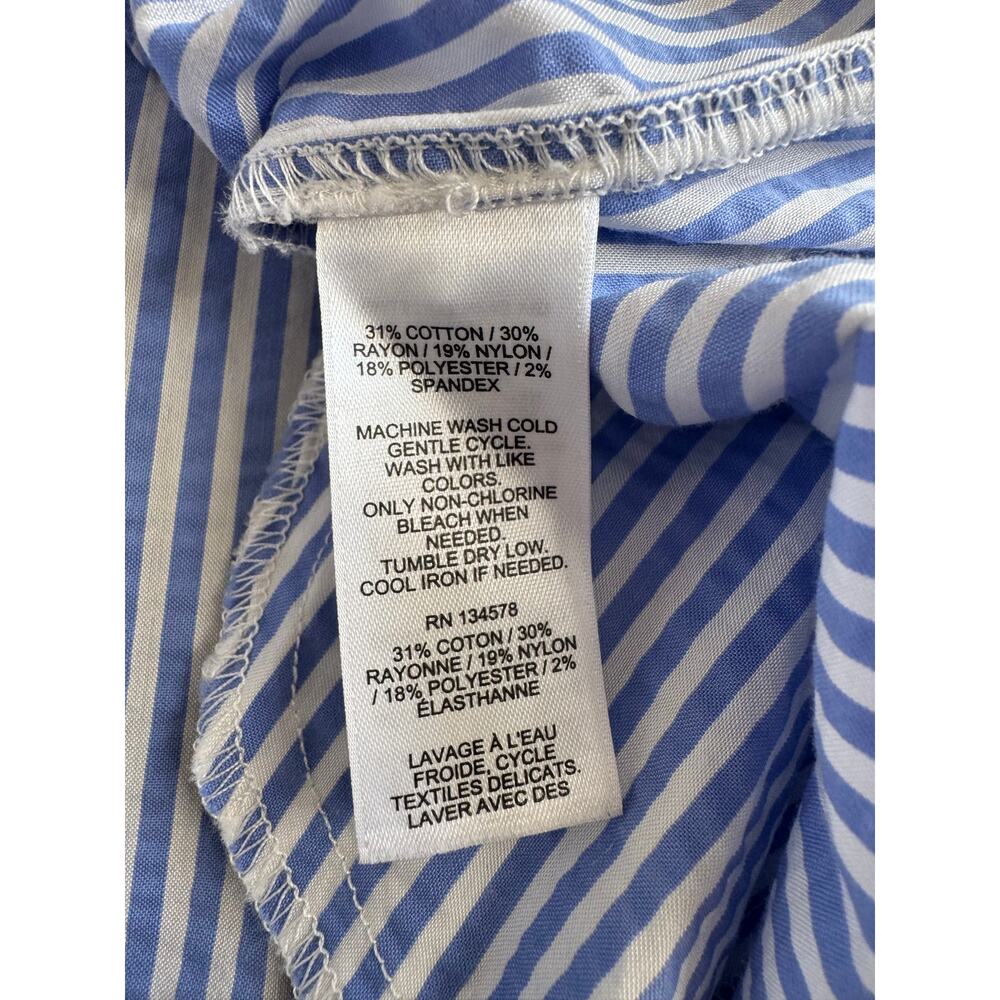 Vineyard Vines Blue White Striped Seersucker Sleeveless Shirt Dress Size 8 - Picture 6 of 10